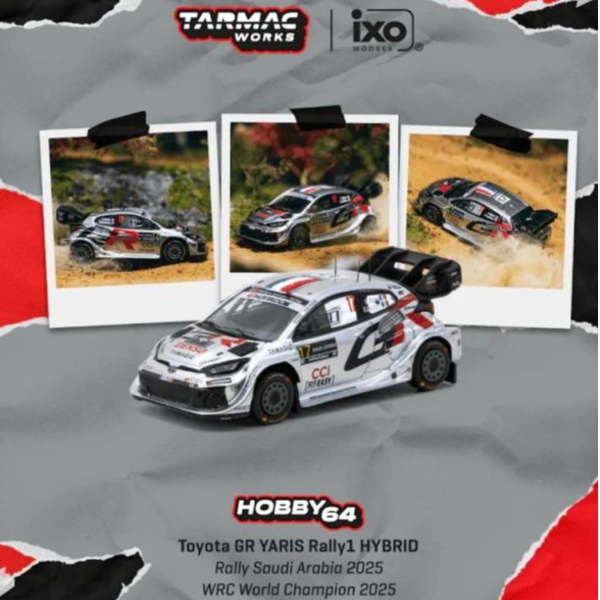 (預購) TARMAC WORKS 1/64 豐田 HOBBY64 Toyota GR YARIS Rally1 HYBRID Rally Saudi Arabia 2025 WRC World Champion 2025 T64-085-25RSA17 20260706 TARMAC WORKS 1/64 豐田 HOBBY64 Toyota GR YARIS Rally1 HYBRID Rally Saudi Arabia 2025 WRC World Champion 2025 T64-085-25RSA17