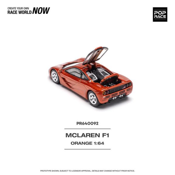 POP RACE 1/64 麥拉倫 McLAREN F1 橘色 PR640092 POP RACE 1/64 麥拉倫 McLAREN F1 橘色 PR640092