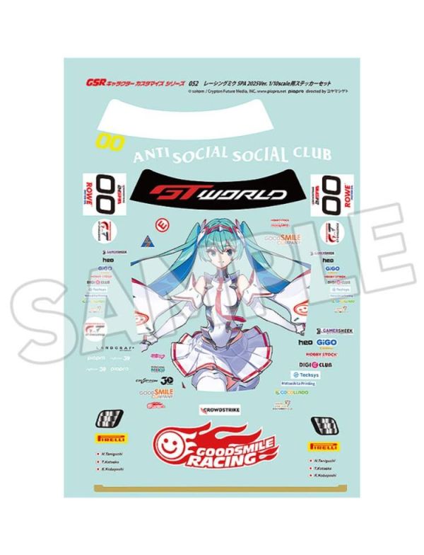 (預購) Good Smile GSR角色客製化系列052 賽車未來 SPA 2025Ver. 1/10比例專用貼紙組 20260419 Good Smile GSR角色客製化系列052 賽車未來 SPA 2025Ver. 1/10比例專用貼紙組