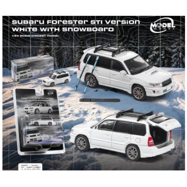 (預購) Model Model 1/64 速霸陸 Subaru Forester STI Version White with Snowboard / Ski MM64-SG9-003 20260730 Model Model 1/64 速霸陸 Subaru Forester STI Version White with Snowboard / Ski MM64-SG9-003