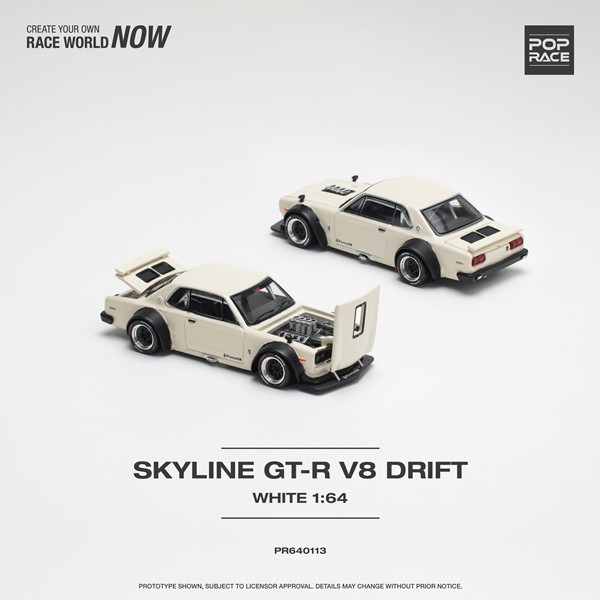 POP RACE 1/64 日產 Nissan SKYLINE GT-R V8 DRIFT WHITE 白色新色 POP RACE 1/64 日產 Nissan SKYLINE GT-R V8 DRIFT WHITE 白色新色