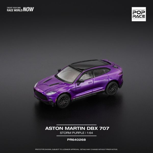 POP RACE 1/64 奧斯頓馬丁 ASTON MARTIN DBX 707 - STORM PURPLE PR640268 POP RACE 1/64 奧斯頓馬丁 ASTON MARTIN DBX 707 - STORM PURPLE PR640268