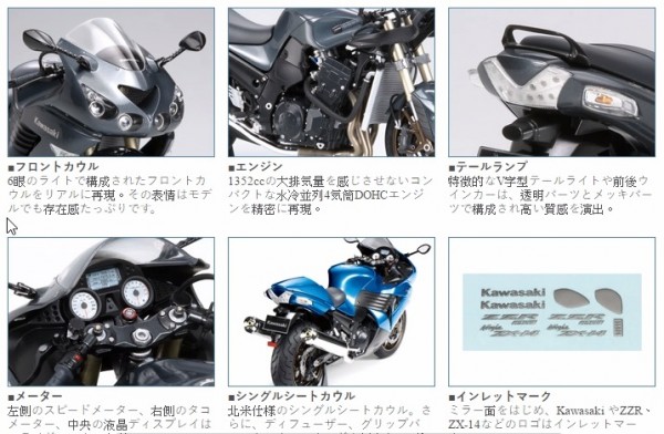 TAMIYA 田宮模型14111 機車模型1/12 KAWASAKI ZZR1400 組裝模型- 東海模型｜官方最新預購玩具模型專賣店