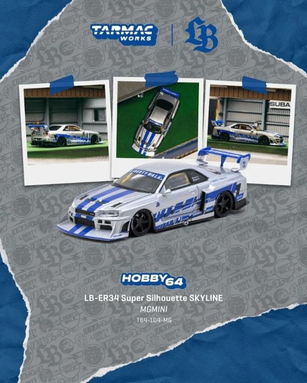 (預購) TARMAC WORKS 1/64 日產 HOBBY64 LB-ER34 Super Silhouette SKYLINE MGMINI T64-104-MG 20260806 TARMAC WORKS 1/64 日產 HOBBY64 LB-ER34 Super Silhouette SKYLINE MGMINI T64-104-MG