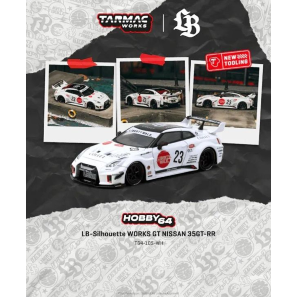 (預購) TARMAC WORKS 1/64 日產 HOBBY64 LB-Silhouette WORKS GT NISSAN 35GT-RR White T64-105-WH 20260511 TARMAC WORKS 1/64 日產 HOBBY64 LB-Silhouette WORKS GT NISSAN 35GT-RR White T64-105-WH
