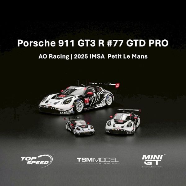 (預購) 限定 TSM 1/43 保時捷 Porsche 911 GT3 R #77 AO Racing 2025 IMSA  Petit Le Mans 暴龍 TSM430905 20251029 限定 TSM 1/43 保時捷 Porsche 911 GT3 R #77 AO Racing 2025 IMSA  Petit Le Mans 暴龍 TSM430905