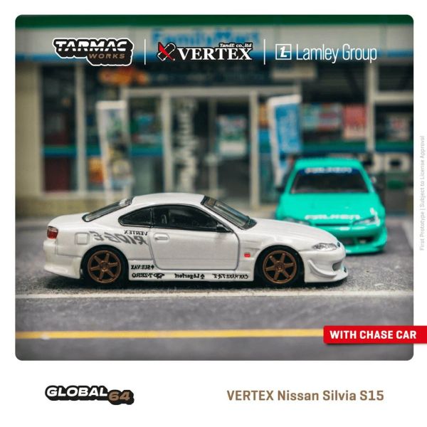 TARMAC WORKS 1/64 日產 VERTEX Nissan Silvia S15 金屬白 Lamley特別版 TARMAC WORKS 1/64 日產 VERTEX Nissan Silvia S15 金屬白 Lamley特別版