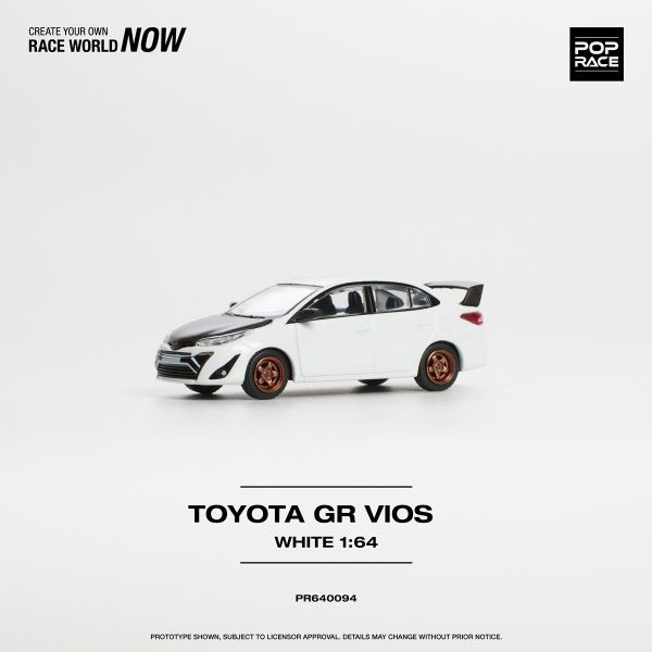 POP RACE 1/64 豐田 TOYOTA GR VIOS 白色 POP RACE 1/64 豐田 TOYOTA GR VIOS 白色