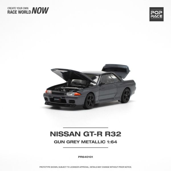 POP RACE 1/64 日產 Nissan GT-R R32 GUN GREY METALLIC 金屬槍黑新色 POP RACE 1/64 日產 Nissan GT-R R32 GUN GREY METALLIC 金屬槍黑新色