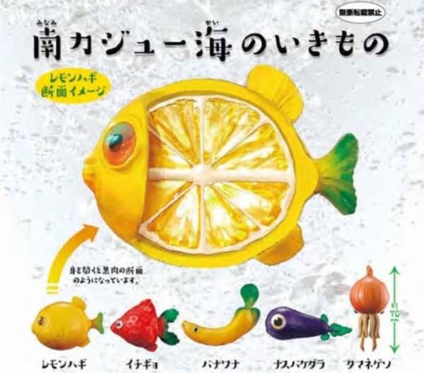 BANDAI 扭蛋 南海水果生物公仔 全6種 隨機5入販售  BANDAI,扭蛋,南海水果生物公仔,全6種,隨機5入販售,