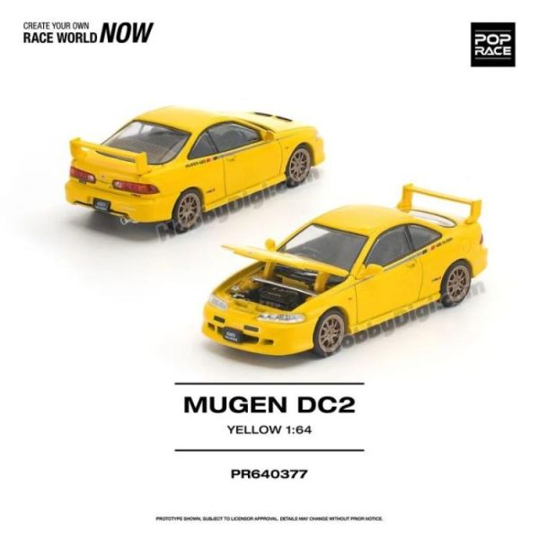 (預購) POP RACE 1/64 本田 MUGEN DC2 YELLOW PR640377 20260604 POP RACE 1/64 本田 MUGEN DC2 YELLOW PR640377