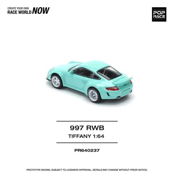 POP RACE 1/64 保時捷 Porsche RWB 997 TIFFANY BLUE PR640237 POP RACE 1/64 保時捷 Porsche RWB 997 TIFFANY BLUE PR640237