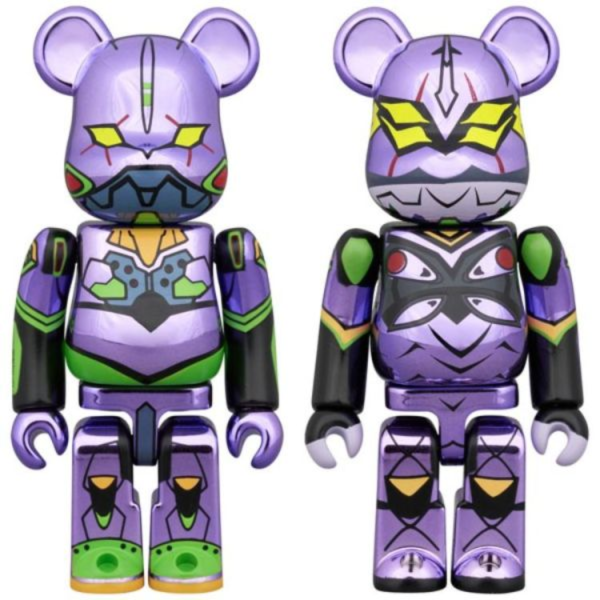 (預購) Medicom Toy 庫柏力克熊 新世紀福音戰士 初號機&13號機 CHROME Ver. 100% 2入組 20260603 Medicom Toy 庫柏力克熊 新世紀福音戰士 初號機&13號機 CHROME Ver. 100% 2入組