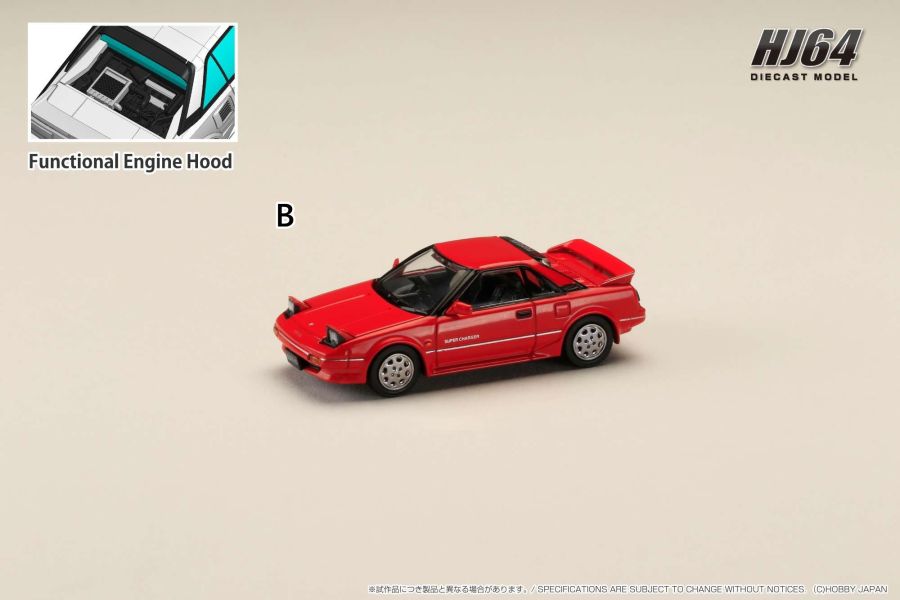 Hobby JAPAN 1/64 豐田 Toyota MR2 1600G-LIMITED SUPER CHARGER 1986 超級紅II Hobby JAPAN 1/64 豐田 Toyota MR2 1600G-LIMITED SUPER CHARGER 1986 超級紅II