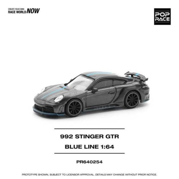 POP RACE 1/64 保時捷 PORSCHE 992 STINGER GTR CARBON EDITION BLUE LINE PR640254 POP RACE 1/64 保時捷 PORSCHE 992 STINGER GTR CARBON EDITION BLUE LINE PR640254