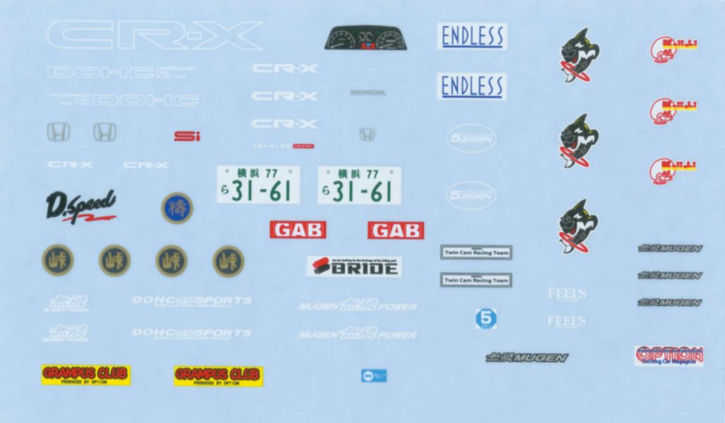 1/24 Honda CR-X Si 附碳纖引擎蓋水貼 FUJIMI 富士美 組裝模型 FUJIMI,1/24,RS,Ford,GT40,1966,Nissan,S15,Silvia,HONDA,Cyber,CR-X,Si,HKS,TOYOTA,CHASER,TOURER,