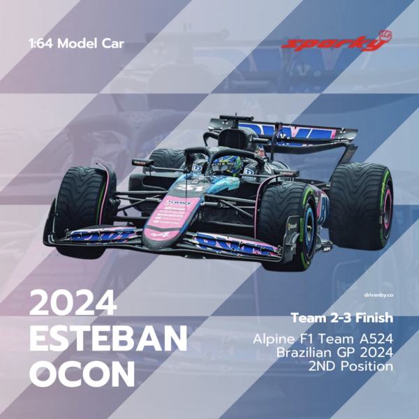 Sparky 1/64 阿爾派F1車隊 BWT Alpine F1 Team A524 No.31 2nd Brazilian GP 2024 Esteban Ocon Sparky 1/64 阿爾派F1車隊 BWT Alpine F1 Team A524 No.31 2nd Brazilian GP 2024 Esteban Ocon