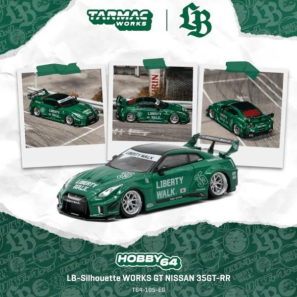 (預購) TARMAC WORKS 1/64 日產 HOBBY64 LB-Silhouette WORKS GT NISSAN 35GT-RR Emerald green T64-105-EG 20260706 TARMAC WORKS 1/64 日產 HOBBY64 LB-Silhouette WORKS GT NISSAN 35GT-RR Emerald green T64-105-EG