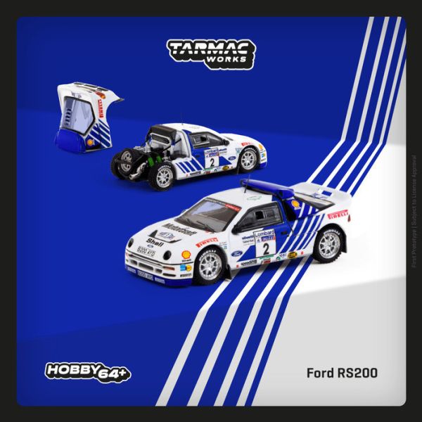 TARMAC WORKS 1/64 福特 Ford RS200 Lombard RAC Rally 1986 T64P-001-86RAC02 TARMAC WORKS 1/64 福特 Ford RS200 Lombard RAC Rally 1986 T64P-001-86RAC02