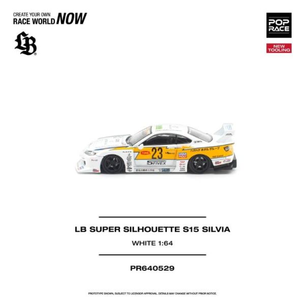 (預購) POP RACE 1/64 日產 LB SUPER SILHOUETTE S15 SILVIA WHITE PR640529 20260701 POP RACE 1/64 日產 LB SUPER SILHOUETTE S15 SILVIA WHITE PR640529