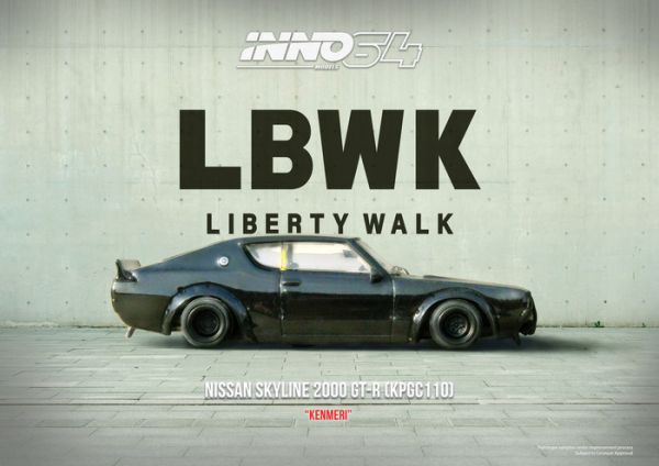 INNO64 1/64 日產 NISSAN SKYLINE 2000 GT-R (KPGC110) "KENMERI" Black INNO64 1/64 日產 NISSAN SKYLINE 2000 GT-R (KPGC110) "KENMERI" Black
