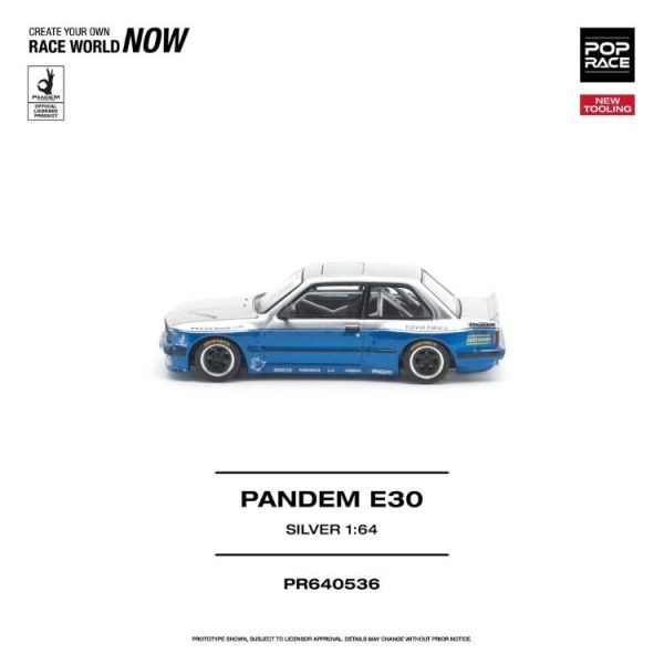 (預購) POP RACE 1/64 PANDEM E30 SILVER PR640536 20260701 POP RACE 1/64 PANDEM E30 SILVER PR640536