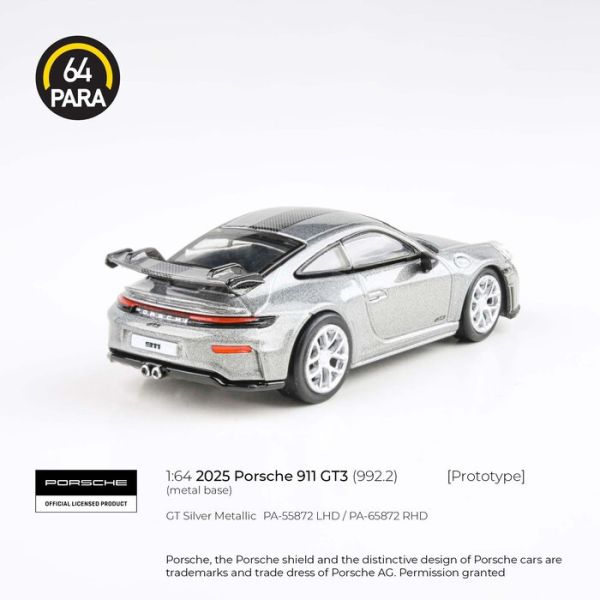 PARA64 1/64 保時捷 2025 Porsche 911 GT3 (992.2) 銀色 PA-55872 PARA64 1/64 保時捷 2025 Porsche 911 GT3 (992.2) 銀色 PA-55872