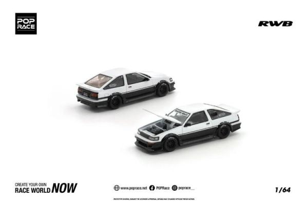 (預購) POP RACE 1/64 保時捷 RWB AE86 WHITE BLACK PR640496 20260423 POP RACE 1/64 保時捷 RWB AE86 WHITE BLACK PR640496