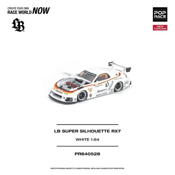 (預購) POP RACE 1/64 馬自達 LB SUPER SILHOUETTE RX7 (FD3S) White PR640528 20260625 POP RACE 1/64 馬自達 LB SUPER SILHOUETTE RX7 (FD3S) White PR640528