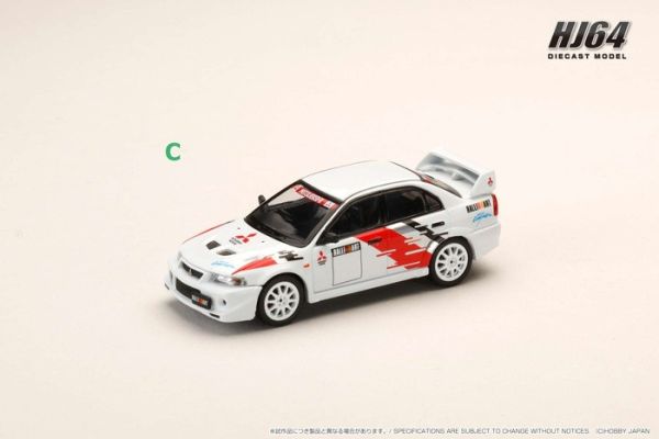 Hobby JAPAN 1/64 三菱 LANCER RS EVOLUTION 6 (CP9A)  2000 RALLIART 白 HJ643033RA Hobby JAPAN 1/64 三菱 LANCER RS EVOLUTION 6 (CP9A)  2000 RALLIART 白 HJ643033RA