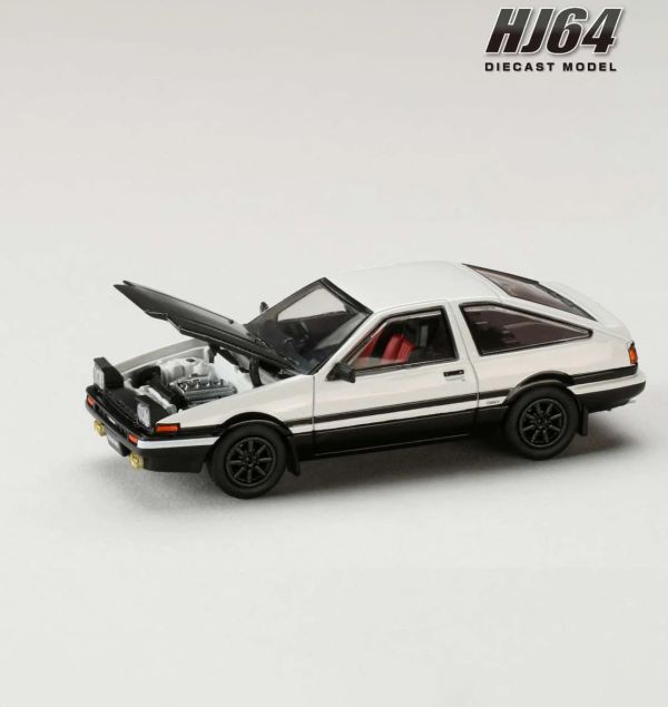Hobby JAPAN 1/64 豐田 Toyota SPRINTER TRUENO GT APEX (AE86) JDM Style 碳纖維引擎蓋版 白黑 Hobby JAPAN 1/64 豐田 Toyota SPRINTER TRUENO GT APEX (AE86) JDM Style 碳纖維引擎蓋版 白黑