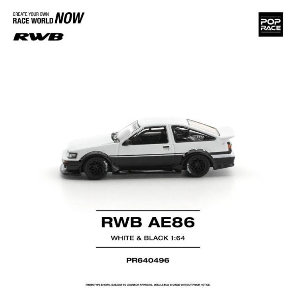 (預購) POP RACE 1/64 保時捷 RWB AE86 WHITE BLACK PR640496 20260423 POP RACE 1/64 保時捷 RWB AE86 WHITE BLACK PR640496