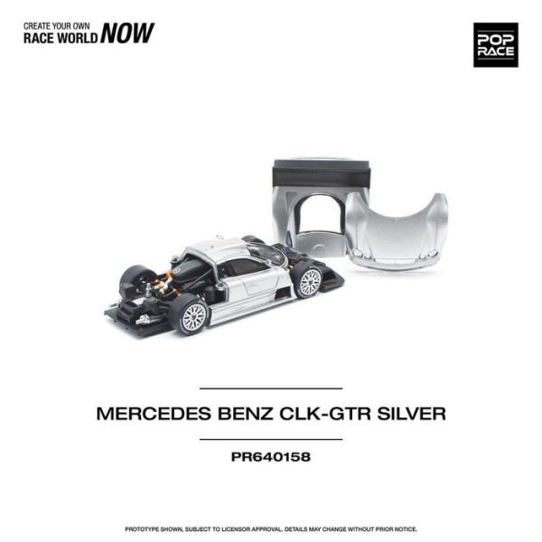 POP RACE 1/64 賓士 道路版 MERCEDES-BENZ AMG CLK GTR Silver 銀色 PR640158 POP RACE 1/64 賓士 道路版 MERCEDES-BENZ AMG CLK GTR Silver 銀色 PR640158