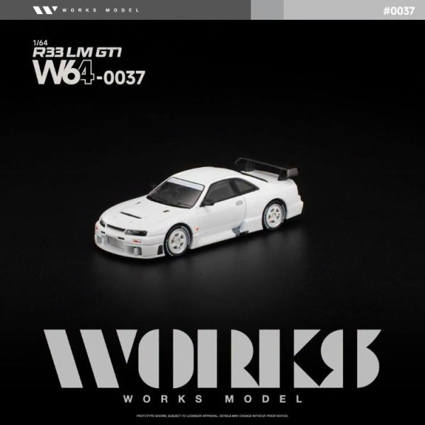 (預購) WORKS MODEL 1/64 R33 LM 1995 GT1 WHITE W640037 20260708 WORKS MODEL 1/64 R33 LM 1995 GT1 WHITE W640037
