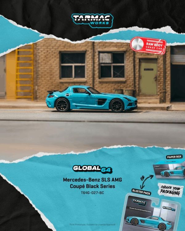 (預購) Tarmac Works 1/64 賓士 GLOBAL64 Mercedes-Benz SLS AMG Coupé Black Series Matte Blue T64G-027-BC 20260824 Tarmac Works 1/64 賓士 GLOBAL64 Mercedes-Benz SLS AMG Coupé Black Series Matte Blue T64G-027-BC