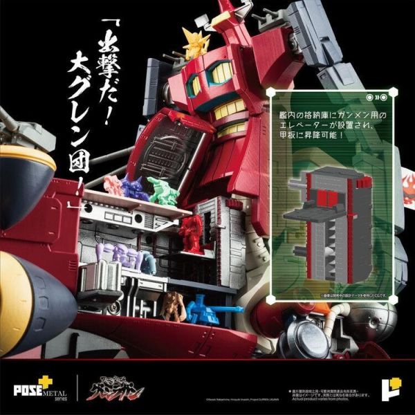 (預購) POSE+ Metal Heat系列 大紅蓮 天元突破 紅蓮螺巖 可動完成品 20260827 POSE+ Metal Heat系列 大紅蓮 天元突破 紅蓮螺巖 可動完成品
