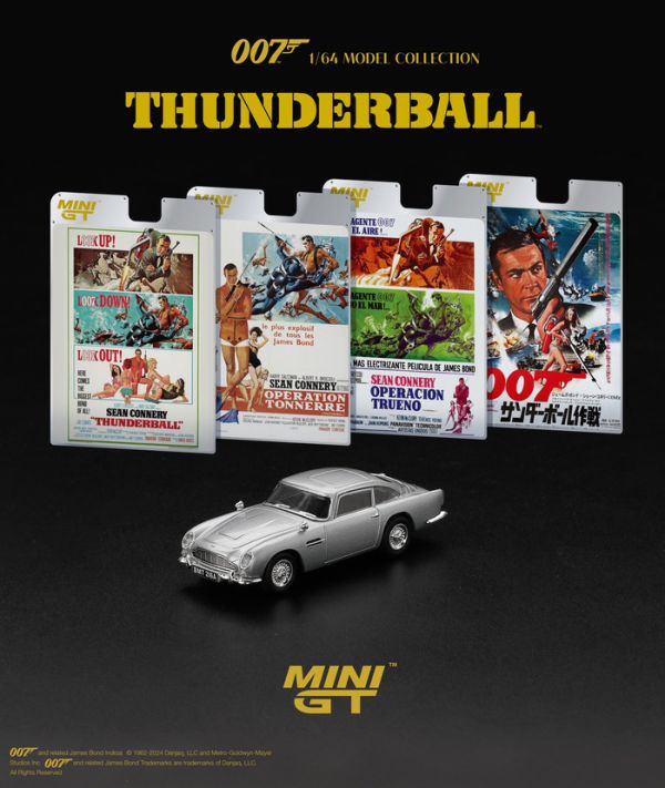 MINIGT 1/64 史恩康納萊 007 霹靂彈 “Aston Martin DB5  “Thunderball”  / English Blister Packaging”英文吊卡包裝 RHD MINIGT 1/64 史恩康納萊 007 霹靂彈 “Aston Martin DB5  “Thunderball”  / English Blister Packaging”英文吊卡包裝 RHD