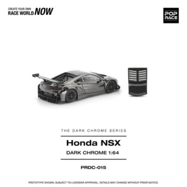 (預購) POP RACE 1/64 本田 暗黑電鍍系列 HONDA NSX GT3 EV022 DARK CHROME PRDC015 20260805 POP RACE 1/64 本田 暗黑電鍍系列 HONDA NSX GT3 EV022 DARK CHROME PRDC015