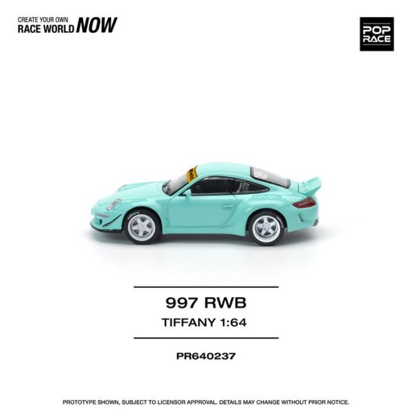 POP RACE 1/64 保時捷 Porsche RWB 997 TIFFANY BLUE PR640237 POP RACE 1/64 保時捷 Porsche RWB 997 TIFFANY BLUE PR640237