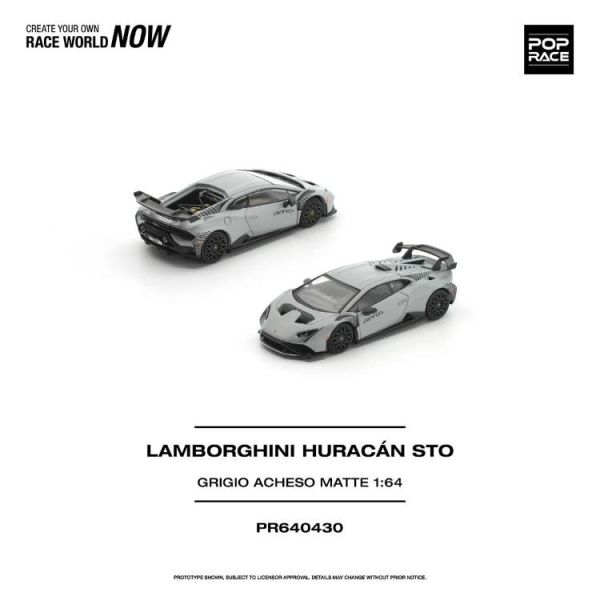 (預購) POP RACE 1/64 藍寶堅尼 LAMBORGHINI HURACAN STO GRIGIO ACHESO MATTE PR640430 20260512 POP RACE 1/64 藍寶堅尼 LAMBORGHINI HURACAN STO GRIGIO ACHESO MATTE PR640430