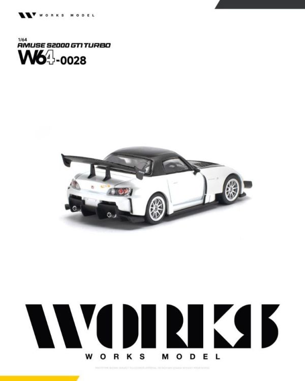 (預購) WORKS MODEL 1/64 本田 AMUSE S2000 GT1 TURBO WHITE W640028 20260809 WORKS MODEL 1/64 本田 AMUSE S2000 GT1 TURBO WHITE W640028