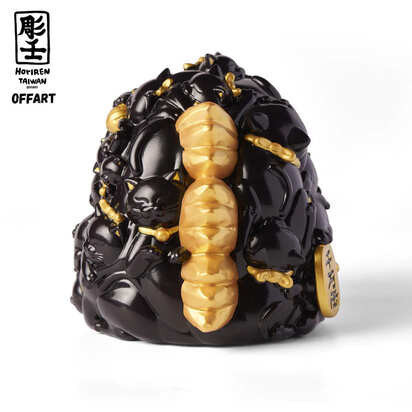 OFFART X 雕壬 百貓紅蓮 招財頭雕 墨金版 OFFART X 雕壬 百貓紅蓮 招財頭雕 墨金版