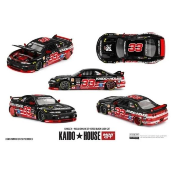 (預購) MINIGT 1/64 日產 Nissan Skyline GT-R (R33) Black Kaido Cat KHMG276 20260319 MINIGT 1/64 日產 Nissan Skyline GT-R (R33) Black Kaido Cat KHMG276
