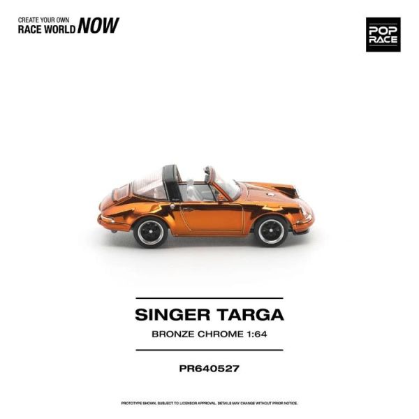 (預購) POP RACE 1/64 SINGER TARGA BRONZE CHROME PR640527 20260527 POP RACE 1/64 SINGER TARGA BRONZE CHROME PR640527