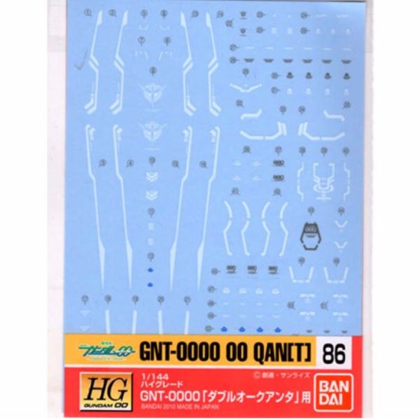 BANDAI 鋼彈專用水貼紙 086 1/144 HG 量子OO鋼彈用 水貼紙 BANDAI,鋼彈,專用,水貼紙,086,1/144,HG,量子,OO,鋼彈用,水貼紙