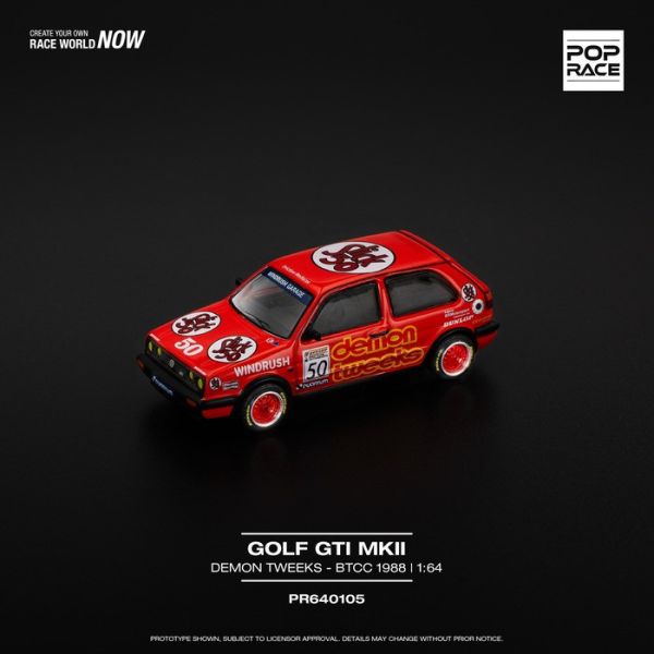 POP RACE 1/64 福斯 Volkswagen GOLF GTI MkII TEAM DEMON TWEEKS BTCC 1988 PR640105 POP RACE 1/64 福斯 Volkswagen GOLF GTI MkII TEAM DEMON TWEEKS BTCC 1988 PR640105