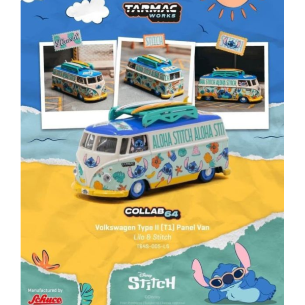 (預購) TARMAC WORKS × DISNEY 1/64 福斯 史迪奇塗裝 COLLAB64 Volkswagen Type II (T1) Panel Van Lilo & Stitch T64S-005-LS 20260826 TARMAC WORKS × DISNEY 1/64 福斯 史迪奇塗裝 COLLAB64 Volkswagen Type II (T1) Panel Van Lilo & Stitch T64S-005-LS