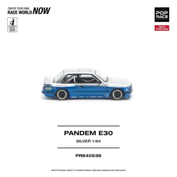 (預購) POP RACE 1/64 PANDEM E30 SILVER PR640536 20260701 POP RACE 1/64 PANDEM E30 SILVER PR640536