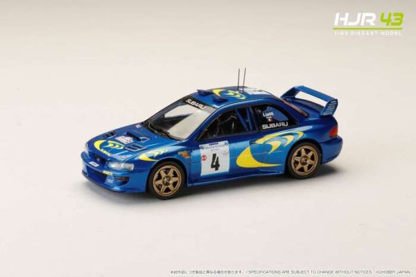 Hobby JAPAN 1/43 速霸陸 SUBARU IMPREZA 硬皮鯊 環科西嘉拉力賽1997 編號4號 HJR431002B Hobby JAPAN 1/43 速霸陸 SUBARU IMPREZA 硬皮鯊 環科西嘉拉力賽1997 編號4號 HJR431002B