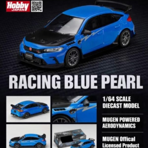 (預購) Hobby JAPAN 1/64 本田 HONDA CIVIC TYPE R (FL5) MUGEN Group.B (2025) RACING 賽車珍珠藍 HJDM005B-30 20260521 Hobby JAPAN 1/64 本田 HONDA CIVIC TYPE R (FL5) MUGEN Group.B (2025) RACING 賽車珍珠藍 HJDM005B-30